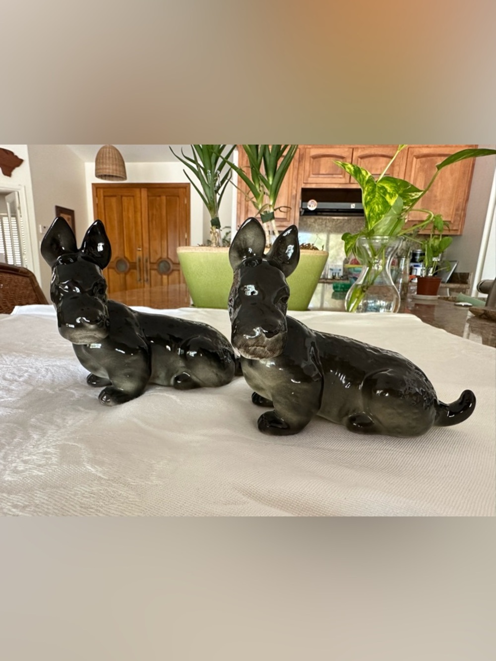 Vintage Lomonosov Porcelain Terrier Dog Figurines Made in Russia- Set of 2